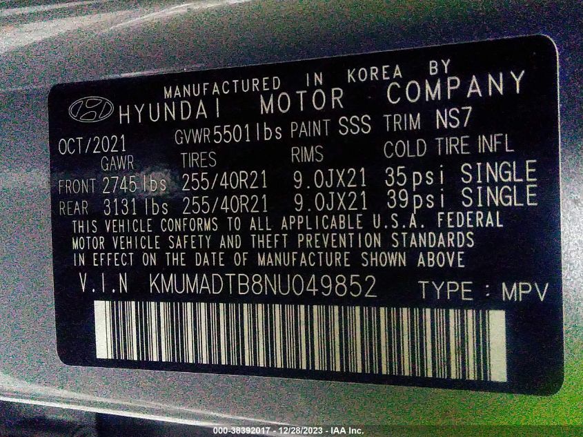 2022 GENESIS GV70 2.5T AWD KMUMADTB8NU049852