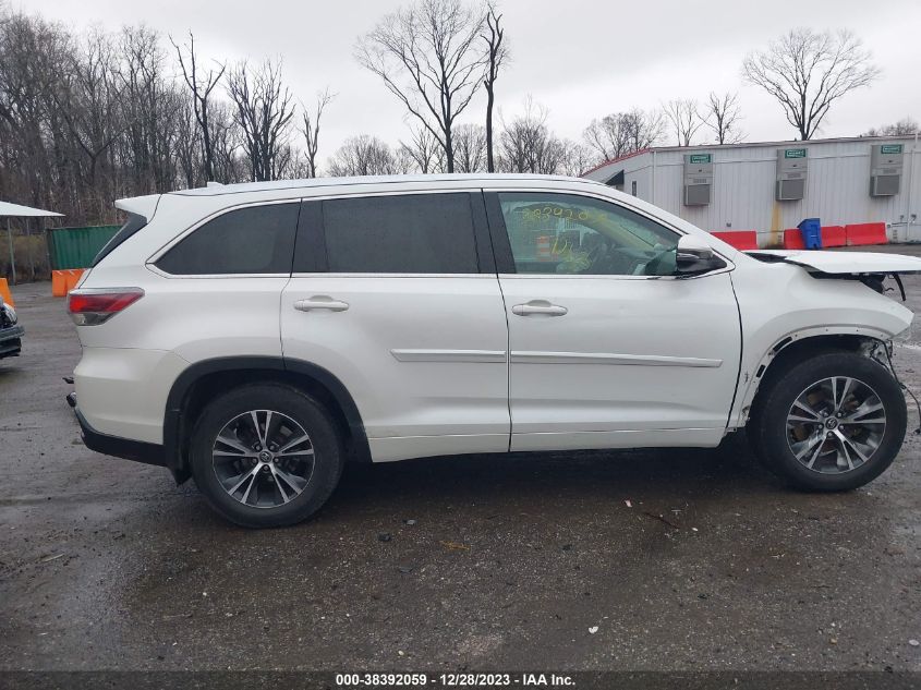 2016 TOYOTA HIGHLANDER XLE - 5TDJKRFHXGS278282