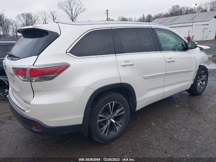 2016 TOYOTA HIGHLANDER XLE - 5TDJKRFHXGS278282