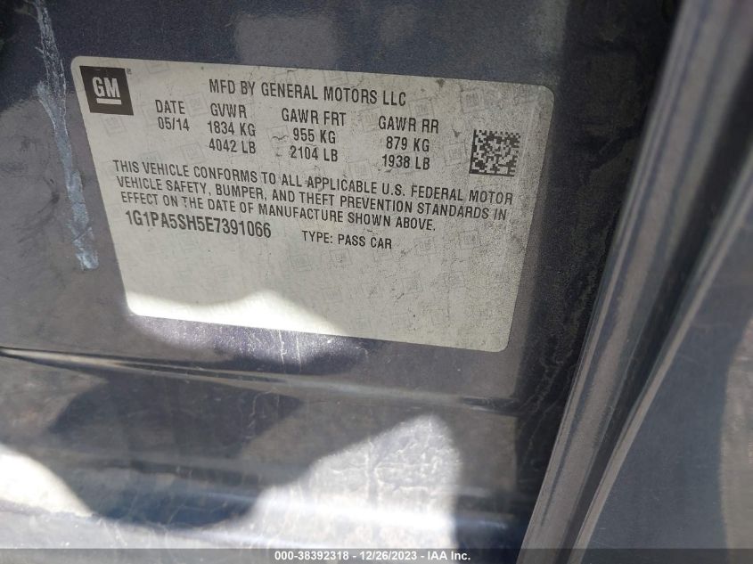 2014 CHEVROLET CRUZE LS - 1G1PA5SH5E7391066
