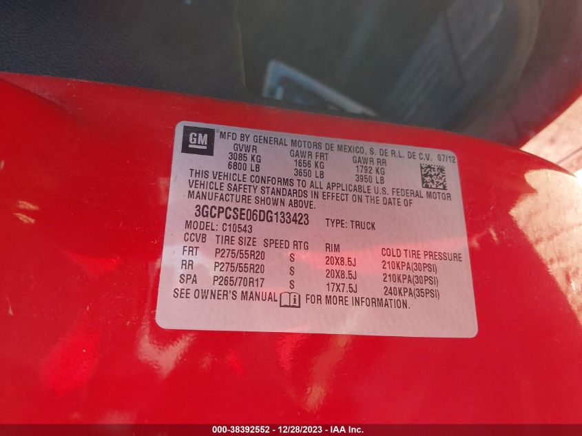 2013 CHEVROLET SILVERADO 1500 LT - 3GCPCSE06DG133423