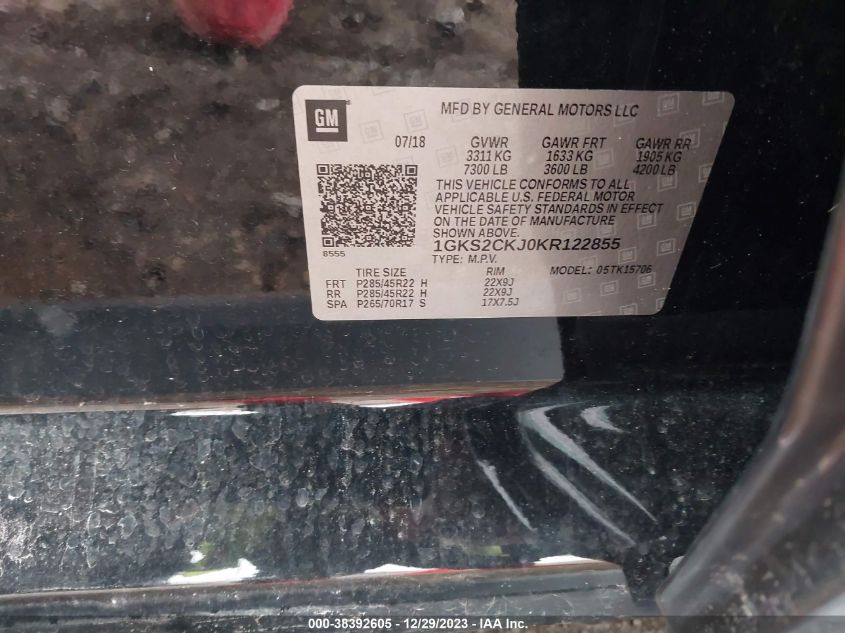 2019 GMC YUKON DENALI - 1GKS2CKJ0KR122855