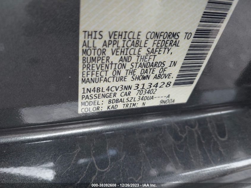 2022 NISSAN ALTIMA SR - 1N4BL4CV3NN313428