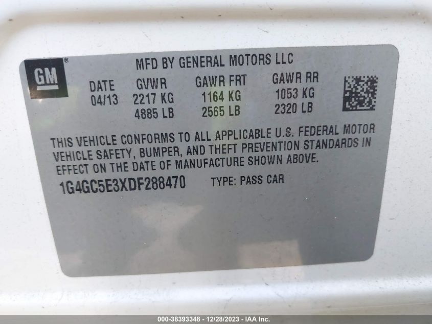 2013 BUICK LACROSSE - 1G4GC5E3XDF288470