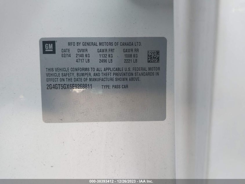2014 BUICK REGAL GS - 2G4GT5GX6E9268811