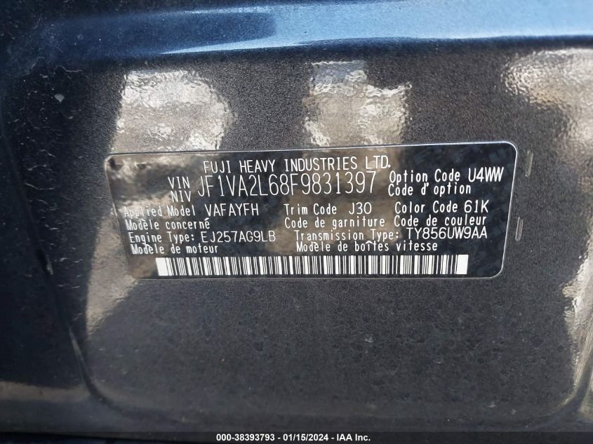 2015 SUBARU WRX STI - JF1VA2L68F9831397