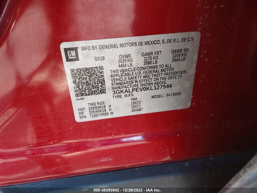 2019 GMC TERRAIN SLT - 3GKALPEV0KL127544