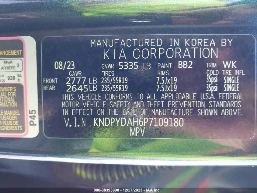 2023 KIA SPORTAGE PLUG-IN HYBRID X LINE - KNDPYDAH6P7109180