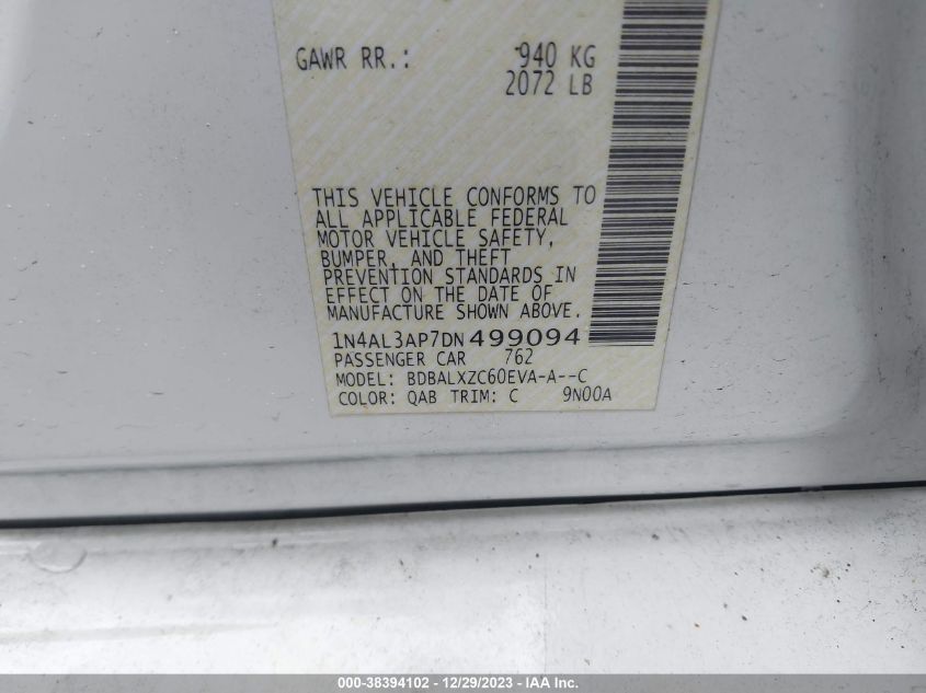 2013 NISSAN ALTIMA 2.5 SL - 1N4AL3AP7DN499094