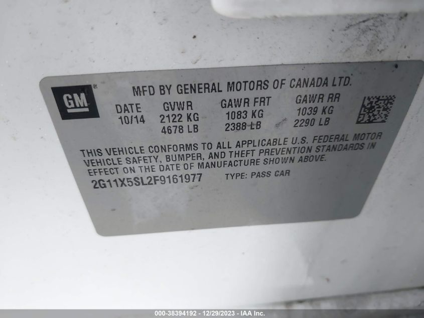 2015 CHEVROLET IMPALA LS - 2G11X5SL2F9161977