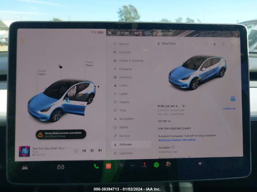 2022 TESLA MODEL Y LONG RANGE DUAL MOTOR ALL-WHEEL DRIVE - 7SAYGDEE1NF339467