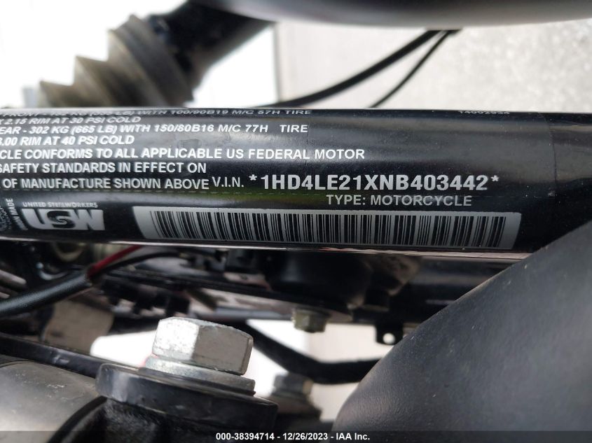 2022 HARLEY-DAVIDSON XL883 N - 1HD4LE21XNB403442