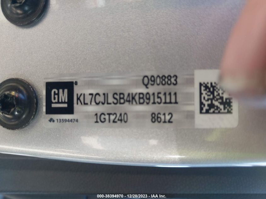 2019 CHEVROLET TRAX 1LT - KL7CJLSB4KB915111