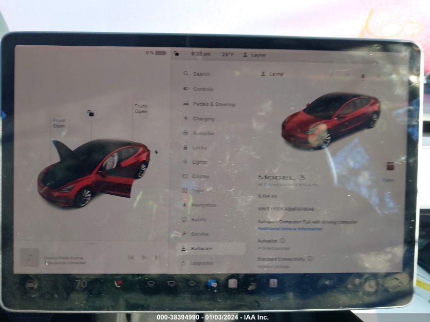 2021 TESLA MODEL 3 STANDARD RANGE PLUS REAR-WHEEL DRIVE - 5YJ3E1EA8MF978548