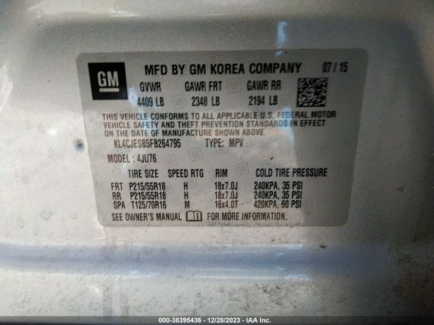 2015 BUICK ENCORE - KL4CJESB5FB264795