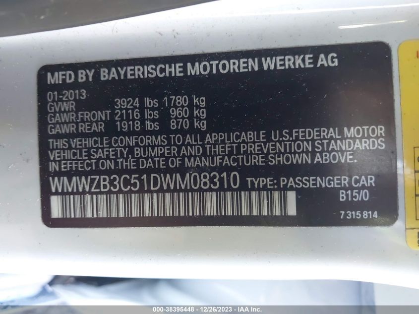 2013 MINI COUNTRYMAN COOPER - WMWZB3C51DWM08310