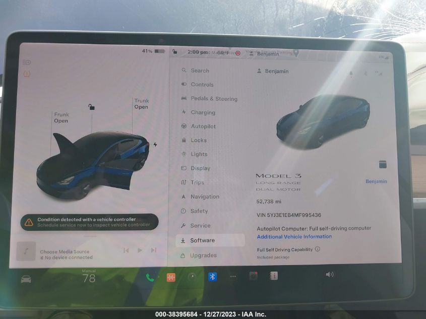 2021 TESLA MODEL 3 - 5YJ3E1EB4MF995436