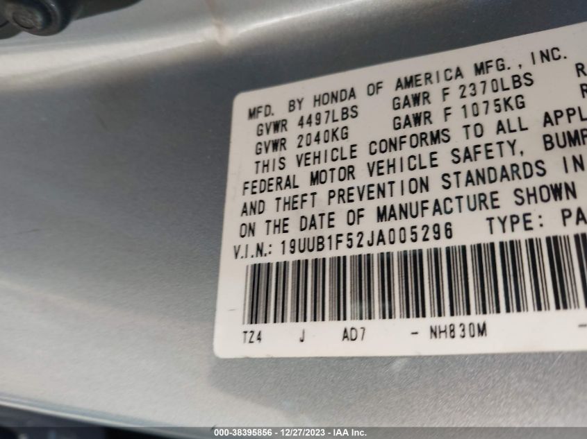 2018 ACURA TLX TECH - 19UUB1F52JA005296