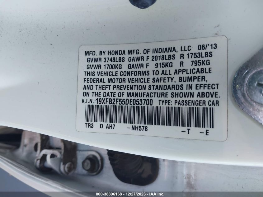 2013 HONDA CIVIC LX - 19XFB2F55DE053700