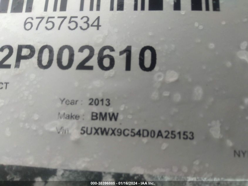 2013 BMW X3 XDRIVE28I - 5UXWX9C54D0A25153