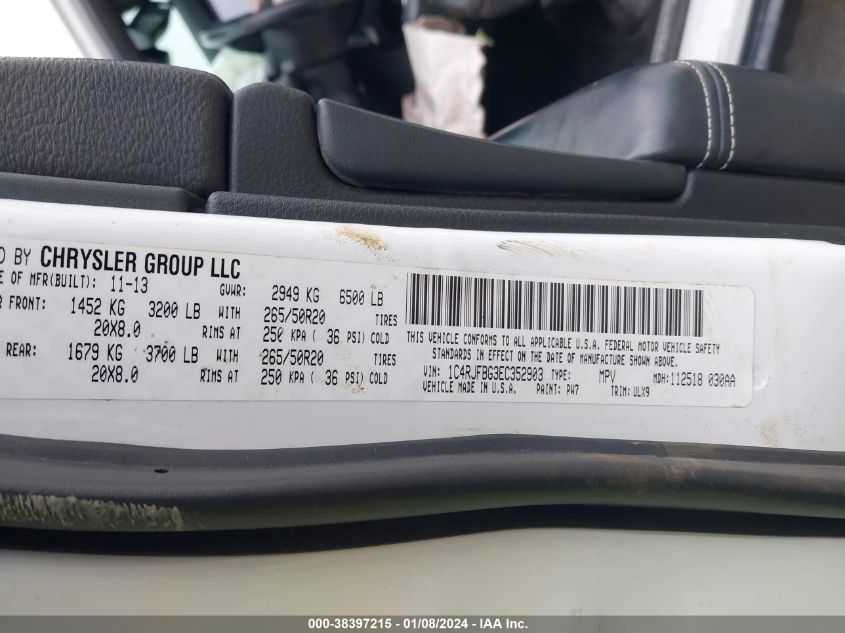 2014 JEEP GRAND CHEROKEE LIMITED - 1C4RJFBG3EC352903