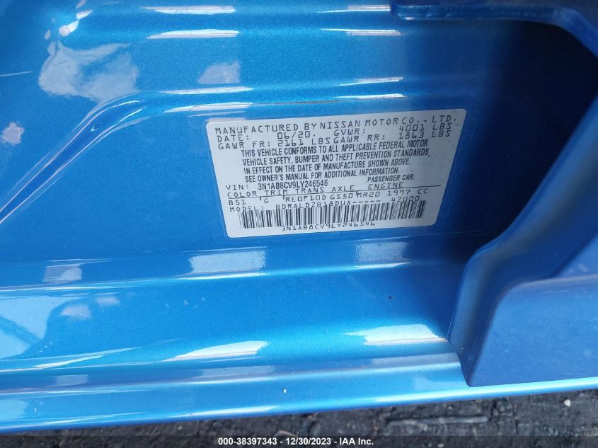 2020 NISSAN SENTRA SV XTRONIC CVT - 3N1AB8CV9LY246546