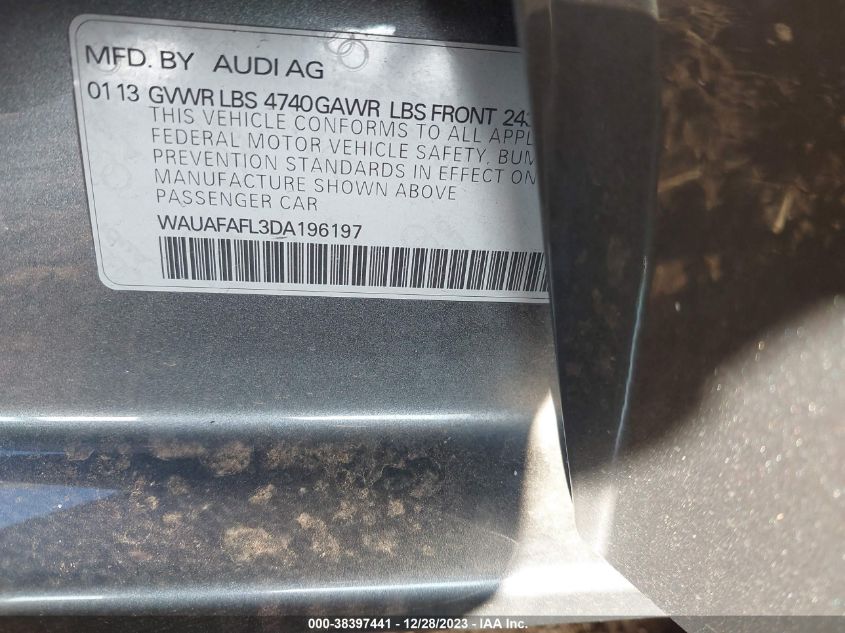 2013 AUDI A4 2.0T PREMIUM - WAUAFAFL3DA196197