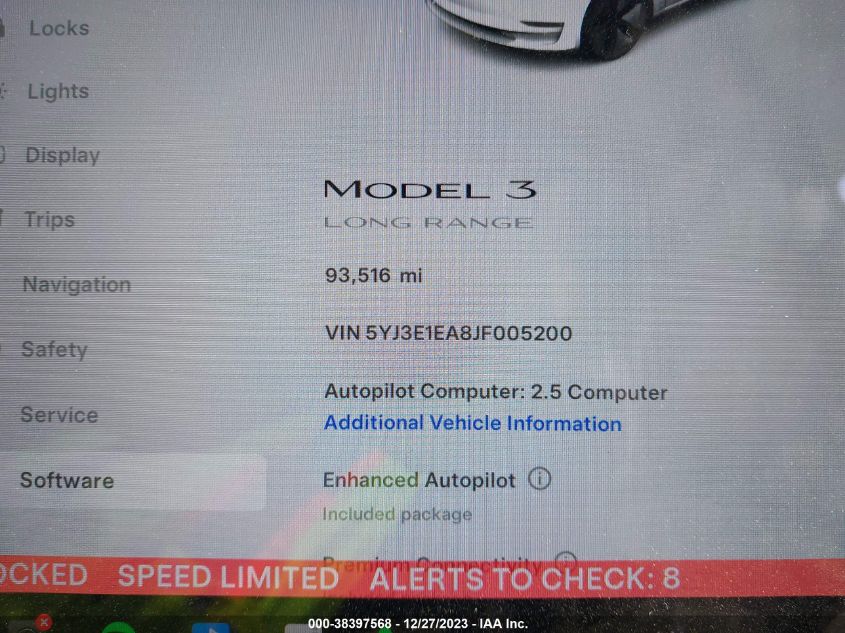 2018 TESLA MODEL 3 LONG RANGE/MID RANGE - 5YJ3E1EA8JF005200