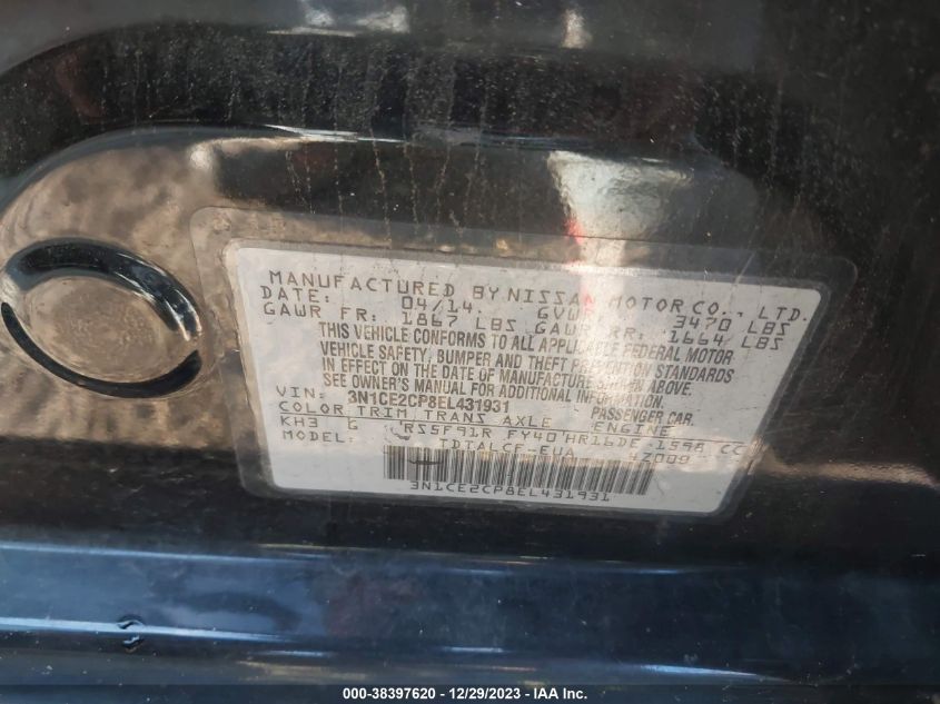2014 NISSAN VERSA NOTE S/S PLUS/SV/SL - 3N1CE2CP8EL431931
