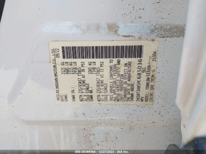 2023 NISSAN ROGUE S - 05N1BT3AB5PC68503