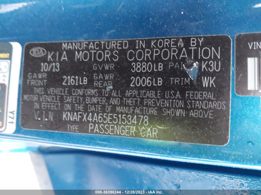 2014 KIA FORTE LX - KNAFX4A65E5153478