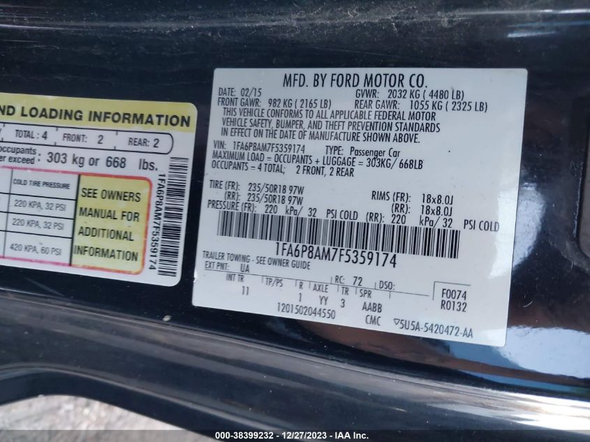 2015 FORD MUSTANG V6 - 1FA6P8AM7F5359174