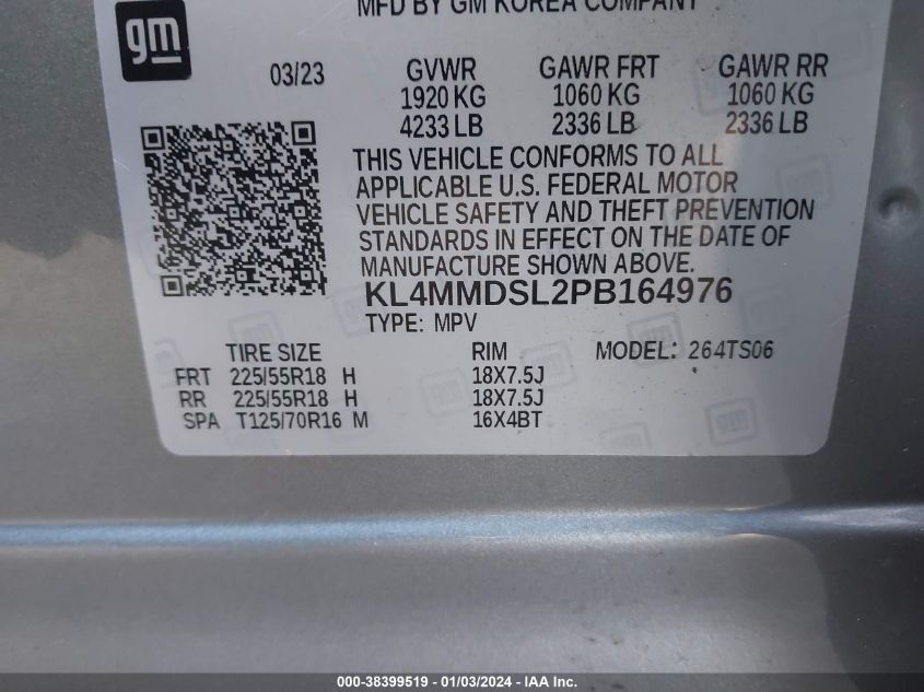 2023 BUICK ENCORE GX SELECT - KL4MMDSL2PB164976