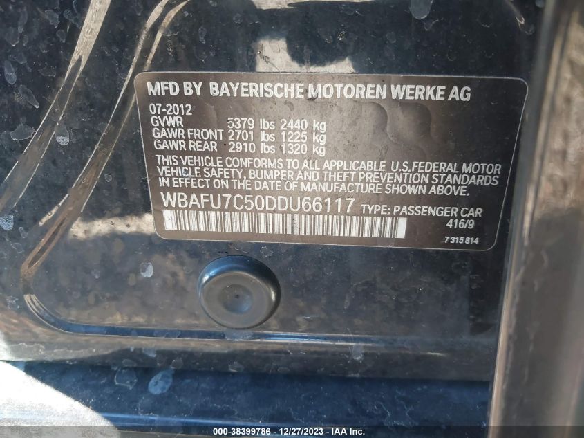2013 BMW 535I XDRIVE - WBAFU7C50DDU66117