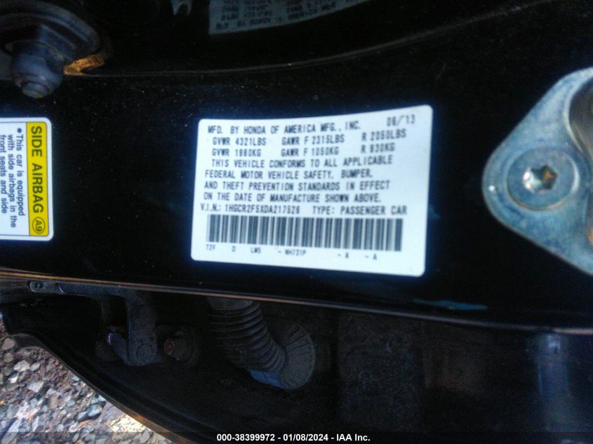 2013 HONDA ACCORD SPORT - 1HGCR2F5XDA217526