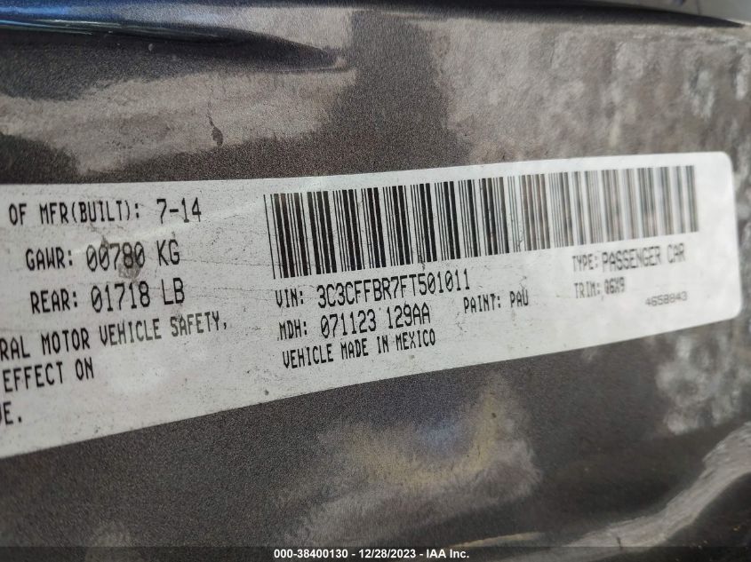 2015 FIAT 500 SPORT - 3C3CFFBR7FT501011