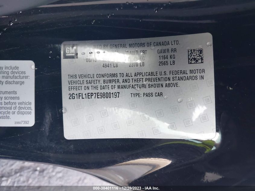 2014 CHEVROLET CAMARO ZL1 - 2G1FL1EP7E9800197