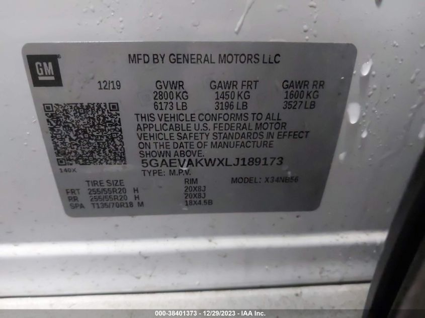 2020 BUICK ENCLAVE ESSENCE - 5GAEVAKWXLJ189173