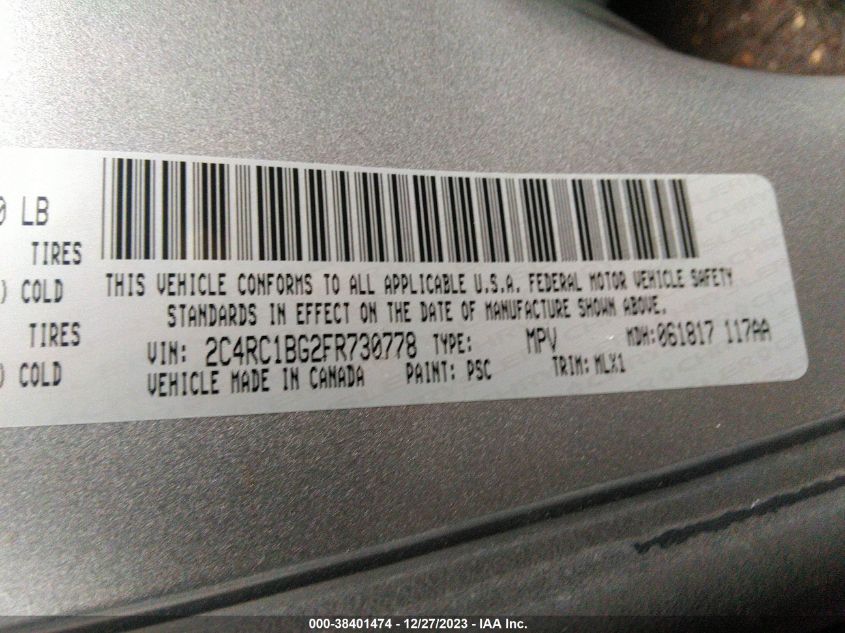 2015 CHRYSLER TOWN & COUNTRY TOURING - 2C4RC1BG2FR730778