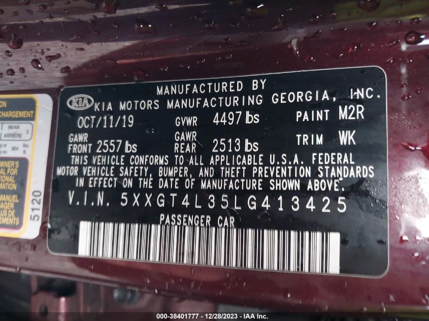 2020 KIA OPTIMA LX/S/SE - 5XXGT4L35LG413425