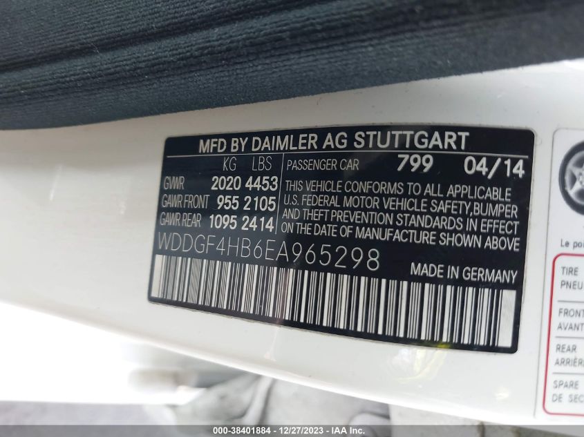 2014 MERCEDES-BENZ C 250 LUXURY/SPORT - WDDGF4HB6EA965298