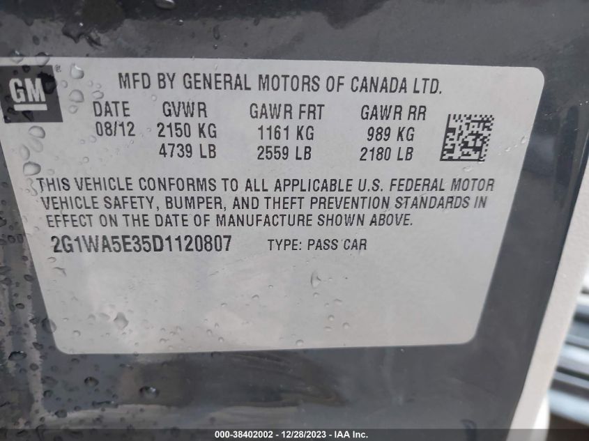 2013 CHEVROLET IMPALA LS - 2G1WA5E35D1120807