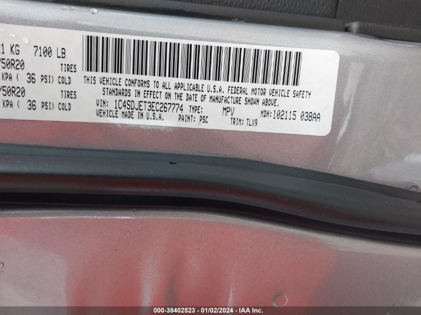 2014 DODGE DURANGO CITADEL - 1C4SDJET3EC267774