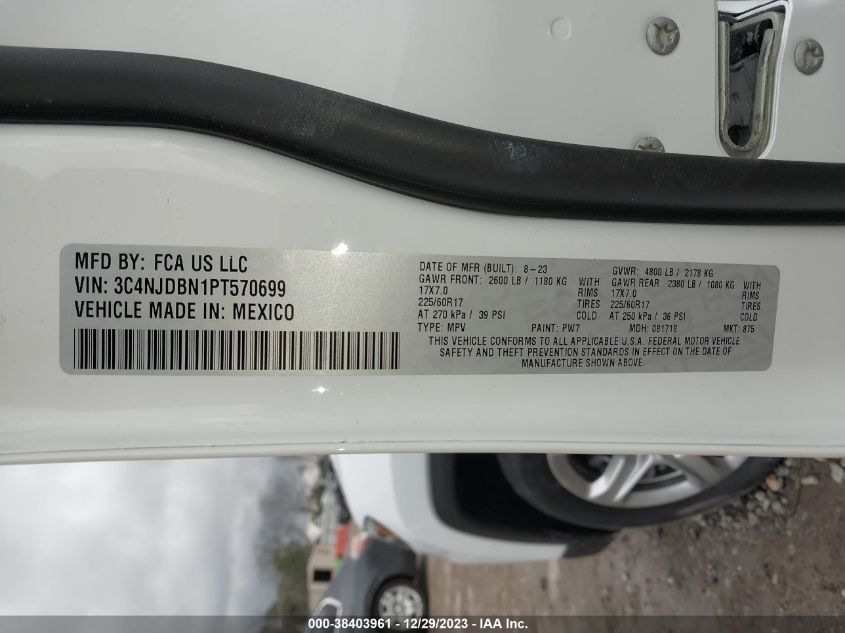 2023 JEEP COMPASS LATITUDE - 3C4NJDBN1PT570699
