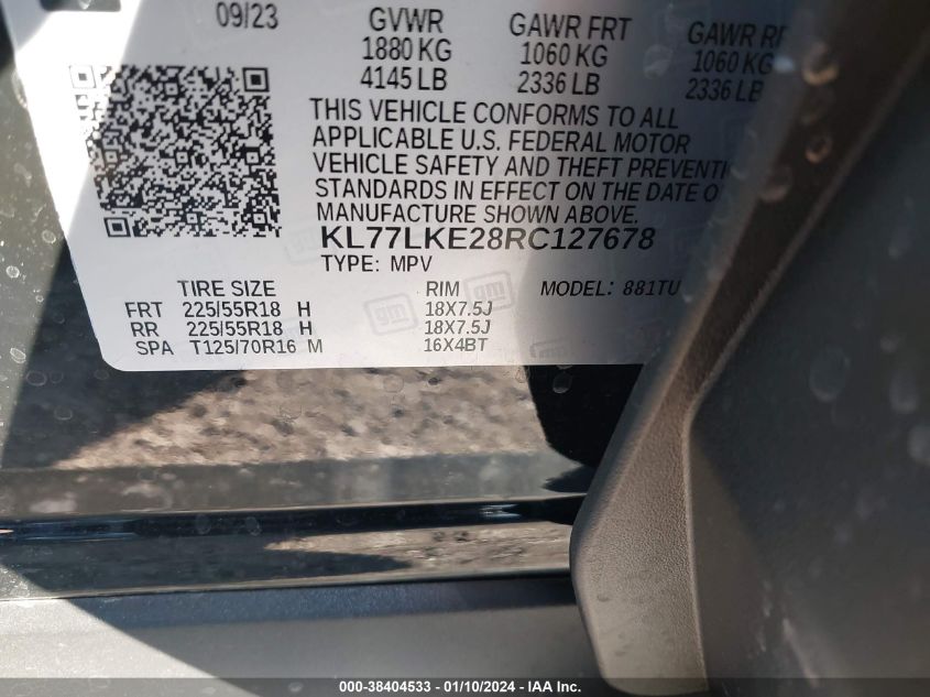 2024 CHEVROLET TRAX FWD ACTIV - KL77LKE28RC127678