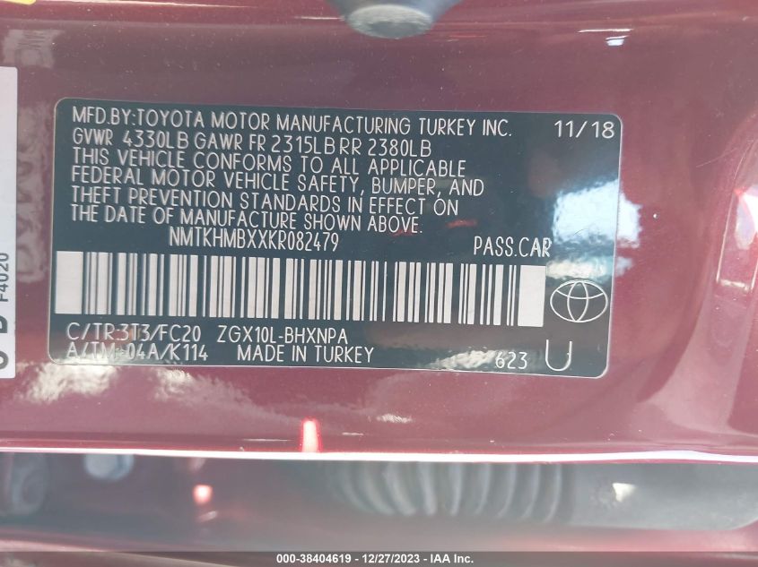 2019 TOYOTA C-HR LE - NMTKHMBXXKR082479