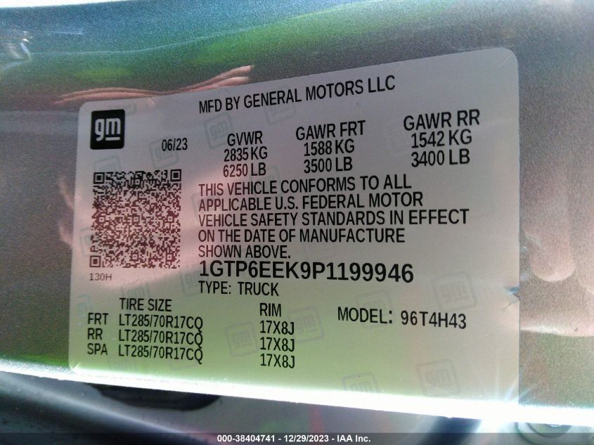 2023 GMC CANYON 4WD  SHORT BOX AT4X - 1GTP6EEK9P1199946