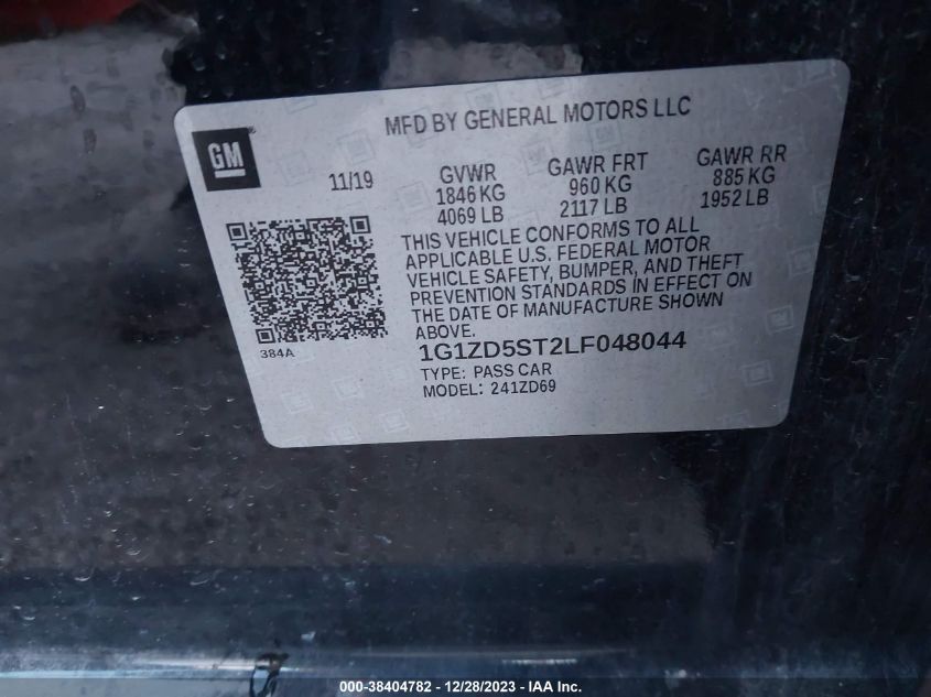 2020 CHEVROLET MALIBU LT - 1G1ZD5ST2LF048044