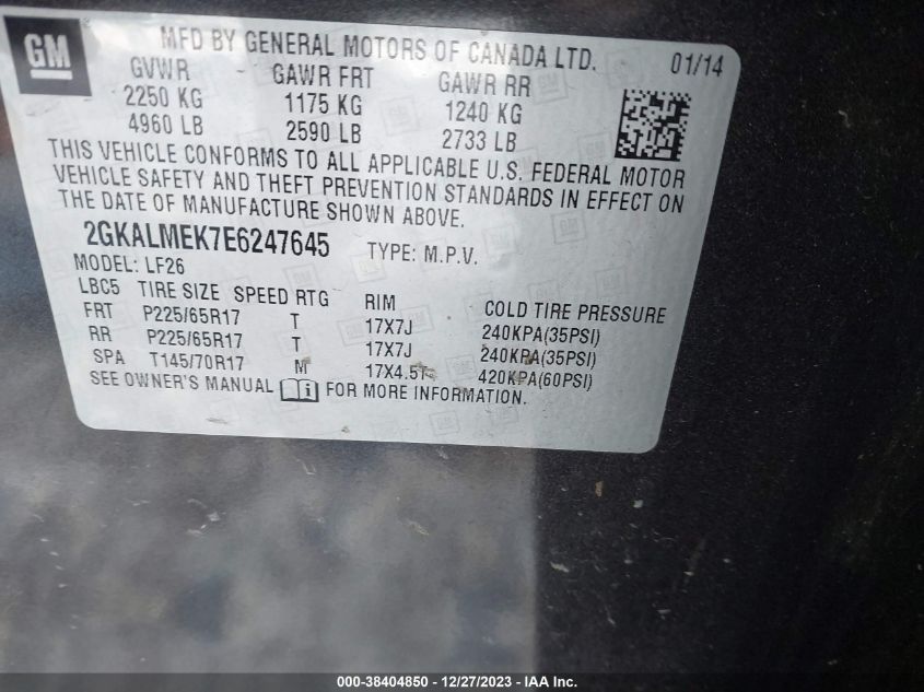 2014 GMC TERRAIN SLE-1 - 2GKALMEK7E6247645