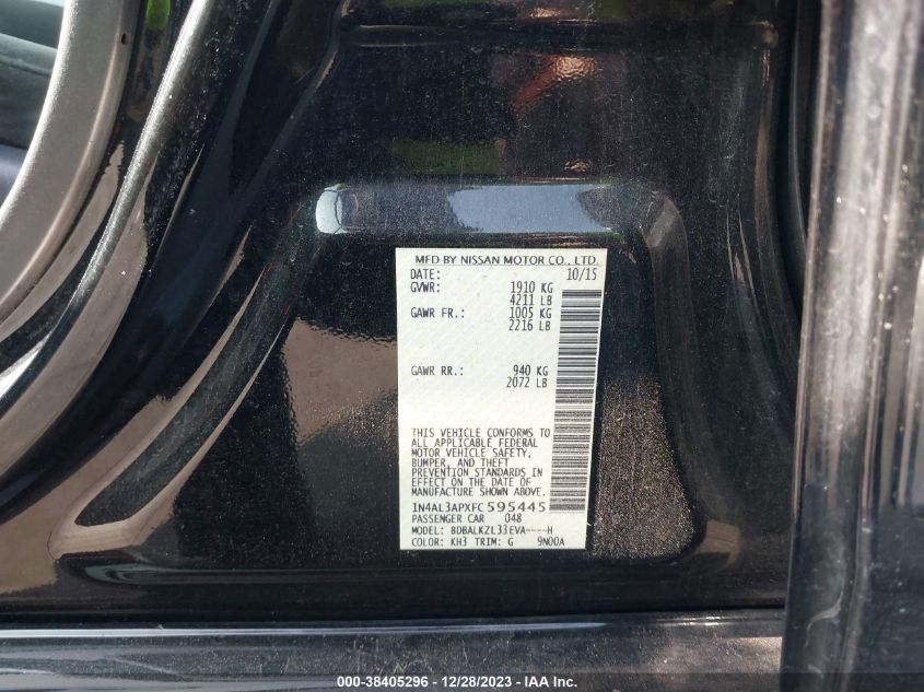 2015 NISSAN ALTIMA 2.5 SV - 1N4AL3APXFC595445